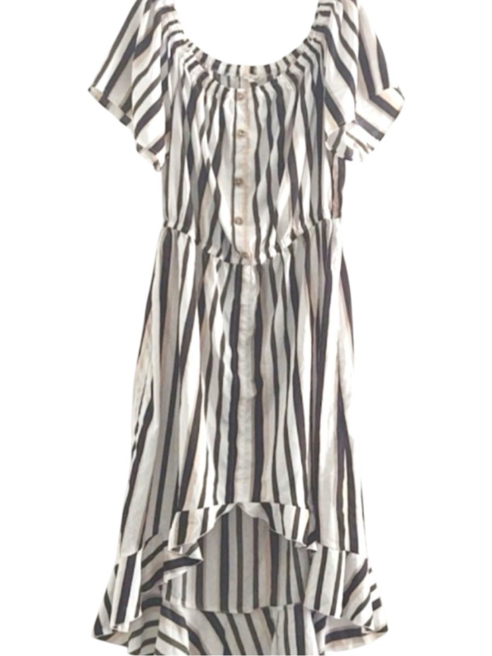 Hint of Blush Striped Dress Green 3X